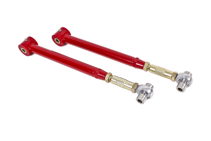 Ford Mustang Control Arms - BMR Suspension - On-Car Adjustable Lower Control Arms / Rod End Combo (Polyurethane) - Red - `05-`14 Ford Mustang Control Arms - BMR Suspension - On-Car Adjustable Lower Control Arms / Rod End Combo (Polyurethane) - Red - `05-`14